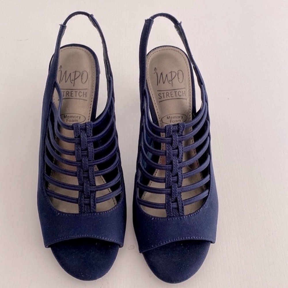 Women's Navy Multi Strap Shoes by Impo, Size 7.5